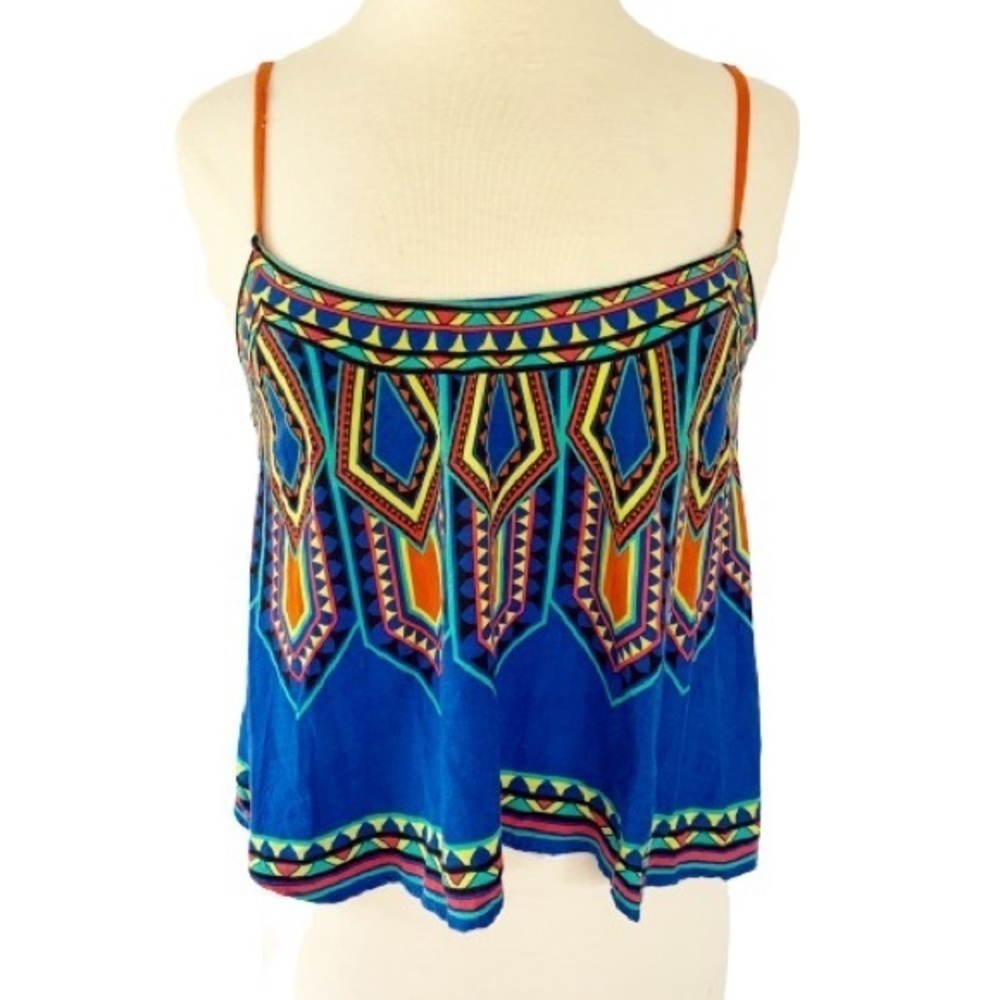Flying Tomato Rayon Aztec Print Crop Top Small